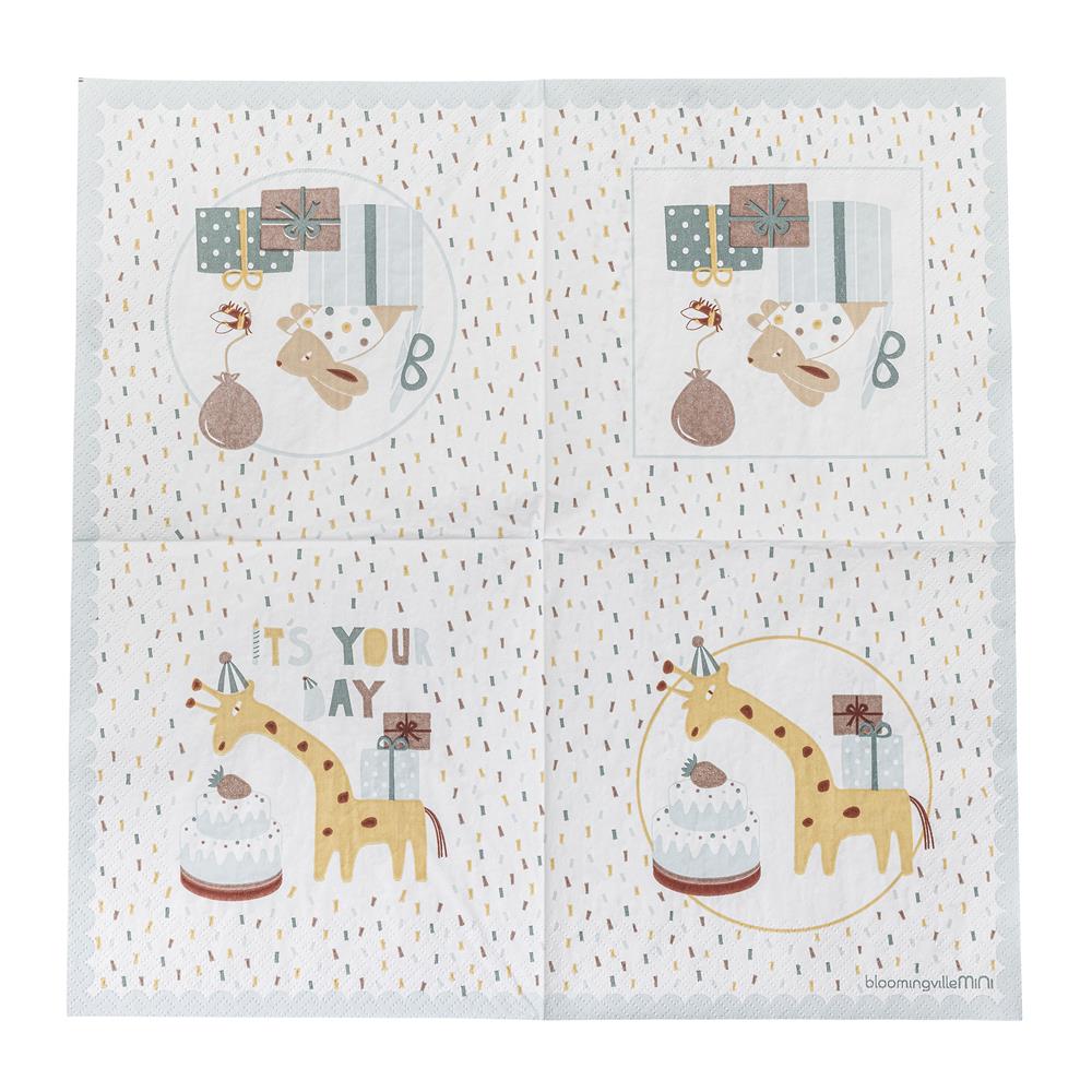 Bloomingville MINI Celebrate Servietten Blau Papier 33cm 20er Pack