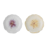 Bloomingville Mimosa Blume Teller 2er Set Violett/Gelb Steingut Dekoschüssel dänisches Design