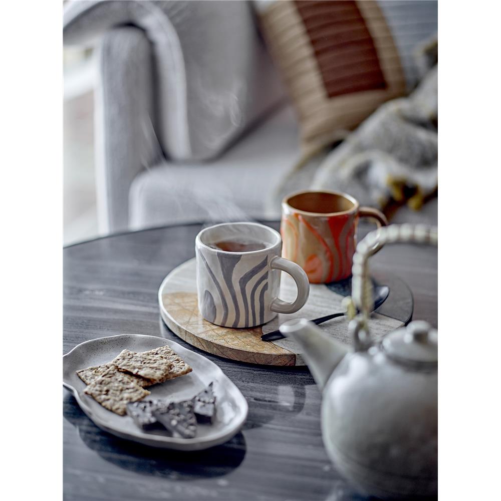 Bloomingville Ninka Tasse, aus Steingut, in Grau, 250 ml, moderner Retro-Look