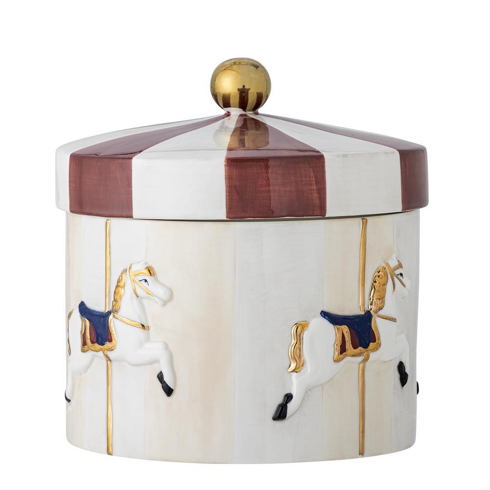 Bloomingville Merry-go-round Keksdose, Bunt, Steingut Vorratsdose 1880 ml