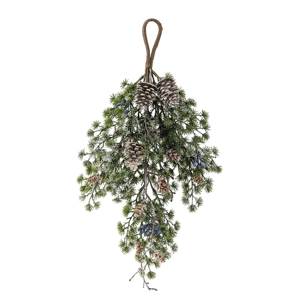 Bloomingville Cedar Türdeko Grün Kunstzweige Weihnachtsdeko Tannenzapfen