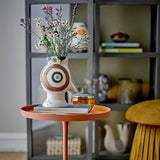 Bloomingville Mahrab Vase, Natur, Steingut – handdekorierte Vogelvase mit künstlerischem Charakter