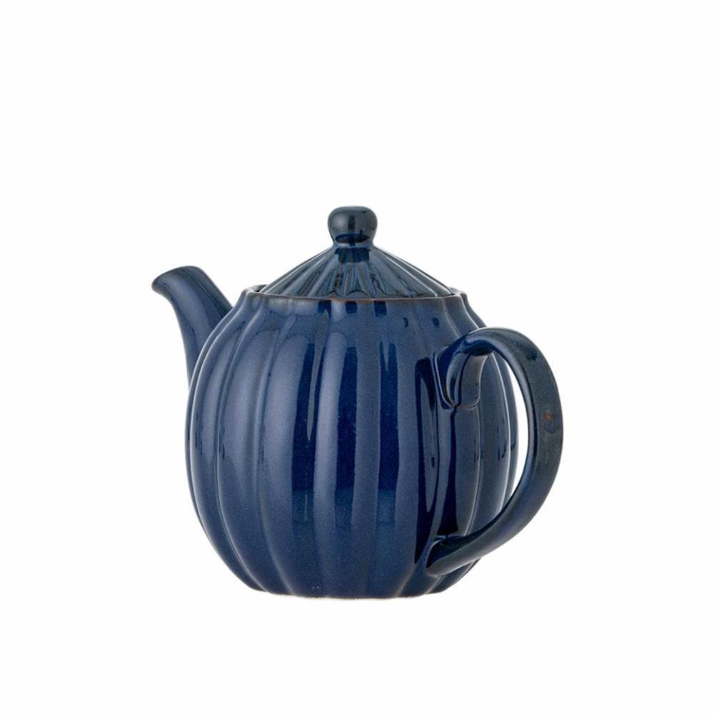 Bloomingville Latina Teekanne, Dunkelblau, 1 Liter, Steingut, dänisches Design