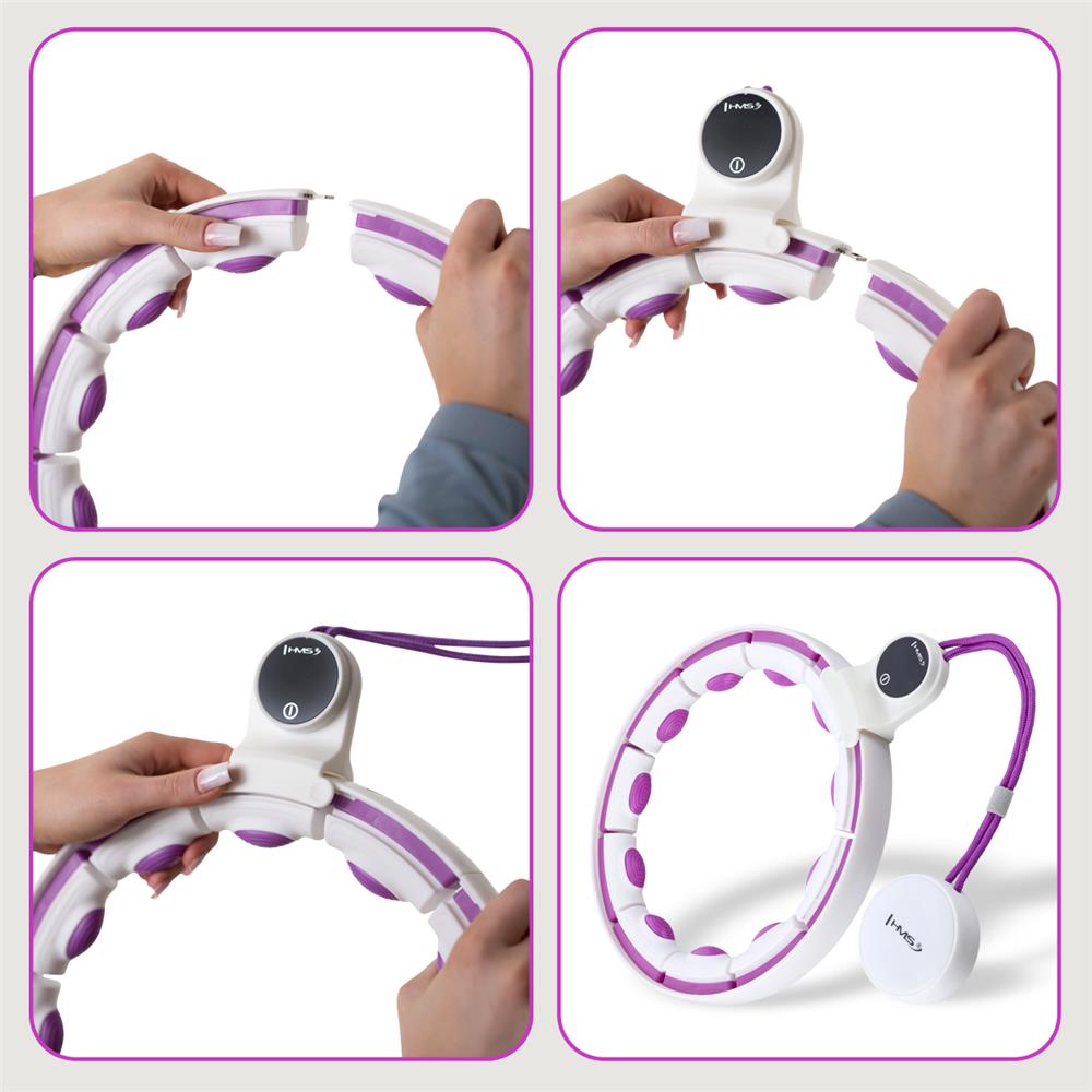 Hula Hoop Reifen mit LCD-Zähler, Magneten und Gewicht Weiß/Violett | HMS HHM17