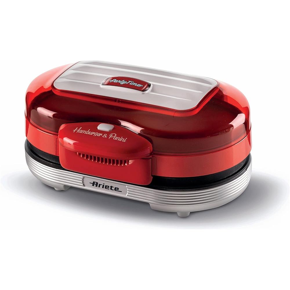 Ariete Party Time Hamburger Maker, Rot, Sandwichmaker, Retro-Design, 50er Jahre-Stil