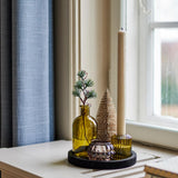 Bloomingville Sanga Tablett mit Teelichthaltern Grün Glas 6er Set Weihnachtsdeko