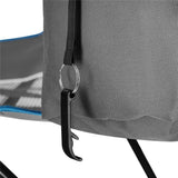 NILS CAMP Campingstuhl klappbar Grau - Klappstuhl mit Taschen & Becherhalter für Camping