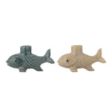 Bloomingville Burne Kerzenhalter Set Fischform Bunt Steingut 2er Set