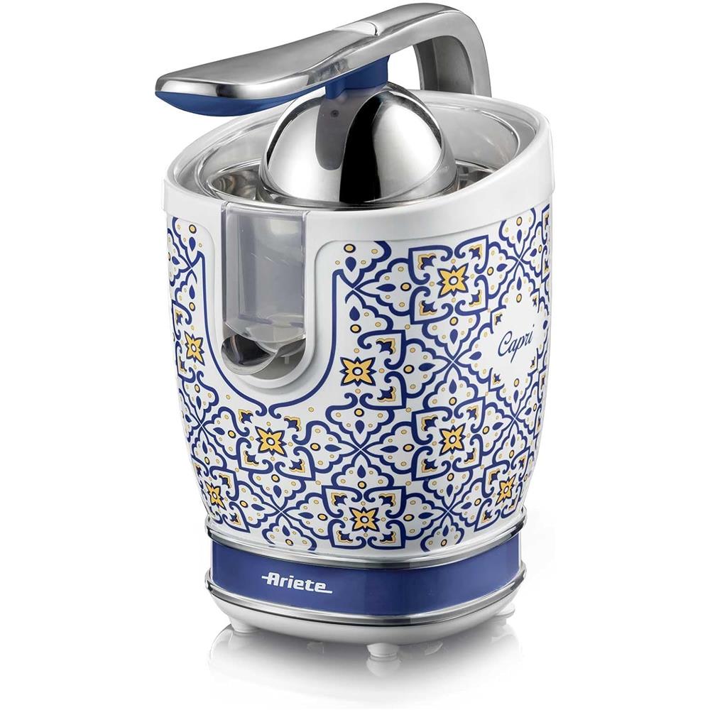 Ariete Capri Zitruspresse, Mediterranes Design, Elektrische Saftpresse mit Hebel, 85W