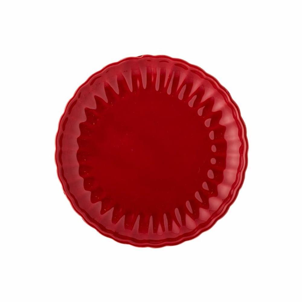 Bloomingville Latina Teller, Rot, 20 cm, Steingut, dänisches Design
