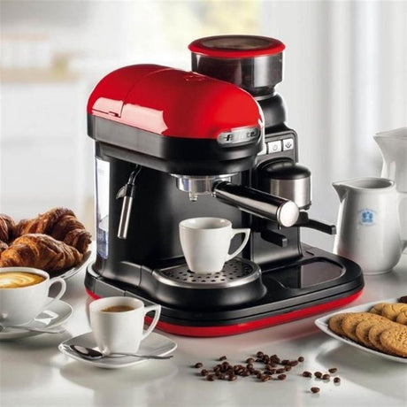 Ariete Moderna Espressomaschine, Schwarz, Kaffeemaschine mit Mahlwerk, 15 Bar