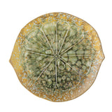 Bloomingville Milani Servierplatte aus Steingut, Grün – großes rundes Tablett