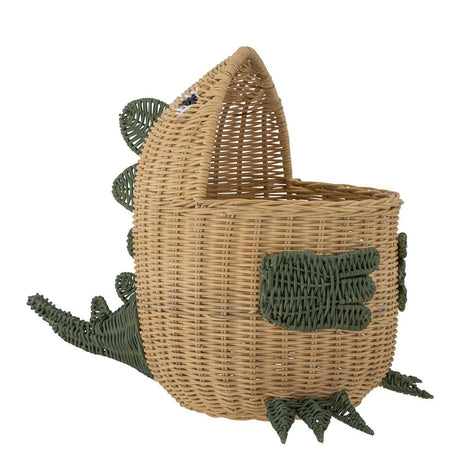 Bloomingville MINI Eddi Aufbewahrungskorb, Dinosaurier, Spielzeugkiste aus Rattan, dänisches Design