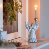 Bloomingville Evangeline Kerzenhalter, Weiß, Engel Kerzenständer Weihnachten