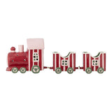 Bloomingville Gloria Deko Weihnachtszug Rot Keramik Weihnachtsdeko 35 cm
