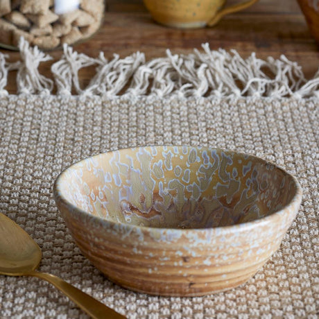 Bloomingville Milani Schale, 300 ml – Handgefertigte Steingutschale in Braun mit perlmuttartiger Glasur