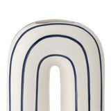 Bloomingville Mae Vase, Blau, Keramik – handbemalte Streifen, dekorativ & einzigartig
