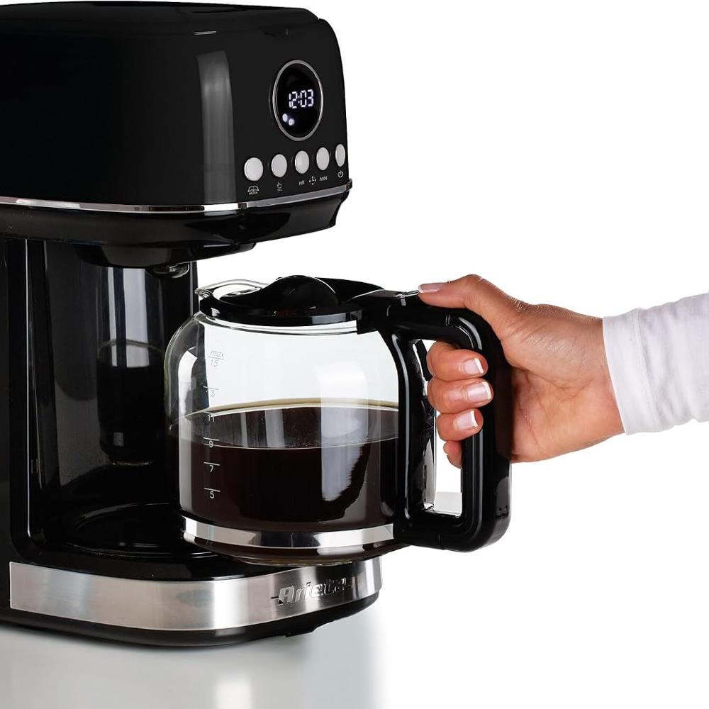 Ariete Moderna Filterkaffeemaschine, Schwarz, 15 Tassen Kaffeemaschine, mit Glaskanne