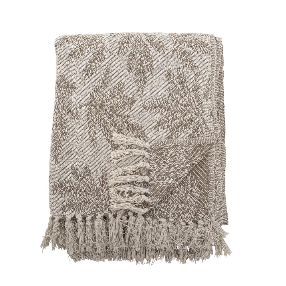 Bloomingville Gabriela Decke – Braunes Plaid aus recycelter Baumwolle, weich & stilvoll