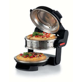 Ariete Pizzeria Doppel-Pizzaofen, Schwarz, mit 2 Pizzasteinen, 2300W, bis 400 Grad
