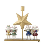 Bloomingville Peo Kerzenhalter Bunt Polyresin Weihnachtsdeko Engelmaus