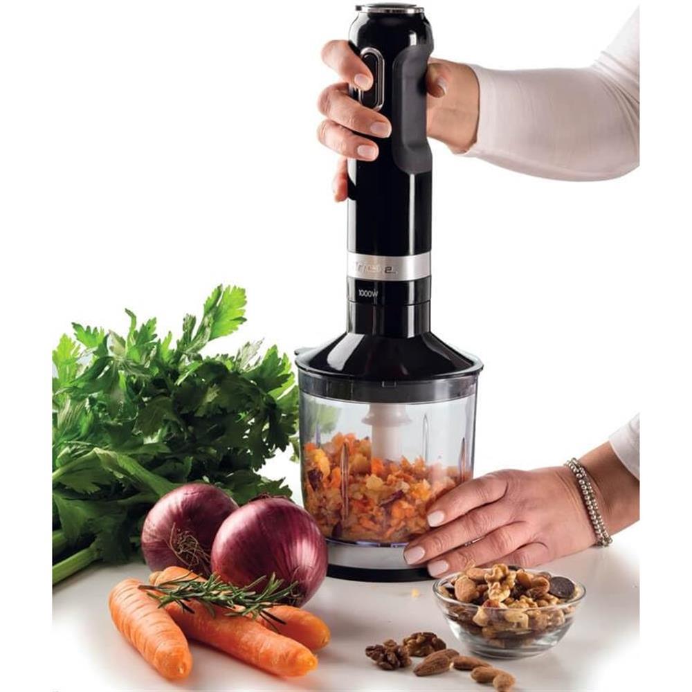 Ariete Moderna Stabmixer-Set, Schwarz, 3in1 Pürierstab Set, 1000W, Modernes Design