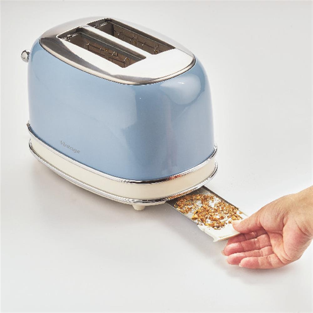 Ariete Vintage Toaster, Blau, 2-Scheiben-Toaster mit 6 Bräunungsstufen, 810W