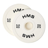 Hantelscheibe 5 kg Gummiert 50 mm, 2 Stück | HMS CBRS50