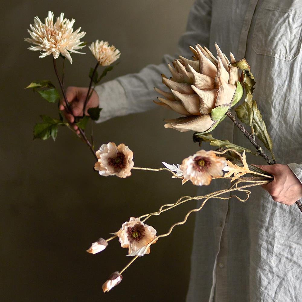 Bloomingville Protea Kunstblume Natur Stiel 76cm Dekoblume