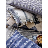 Bloomingville Elona Kissen, in Grau, aus Baumwolle, 60x30 cm, mit Dekoration aus dicken Schnüren