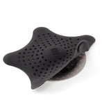 Umbra Starfish Abfluss Haarfänger mit Saugnäpfen, Silikon Abflusssieb, in Schwarz