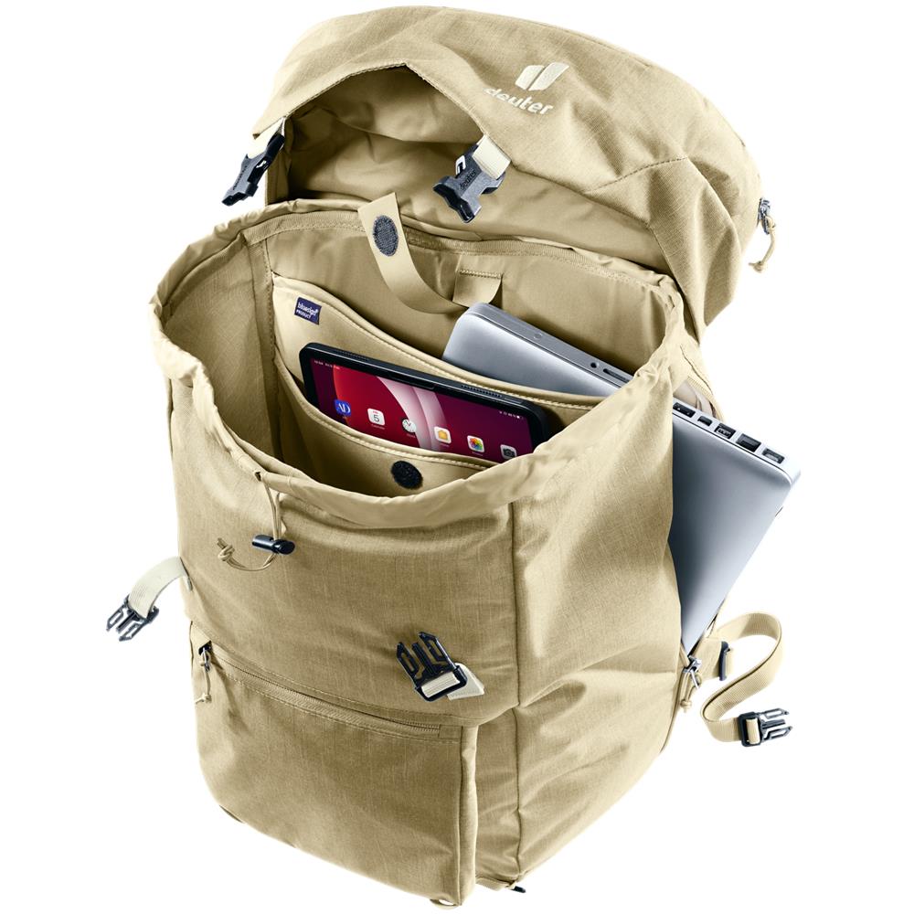 deuter Walker 24, Lifestyle-Rucksack, desert (beige), 24L, mit Flaschenhalter und Laptopfach