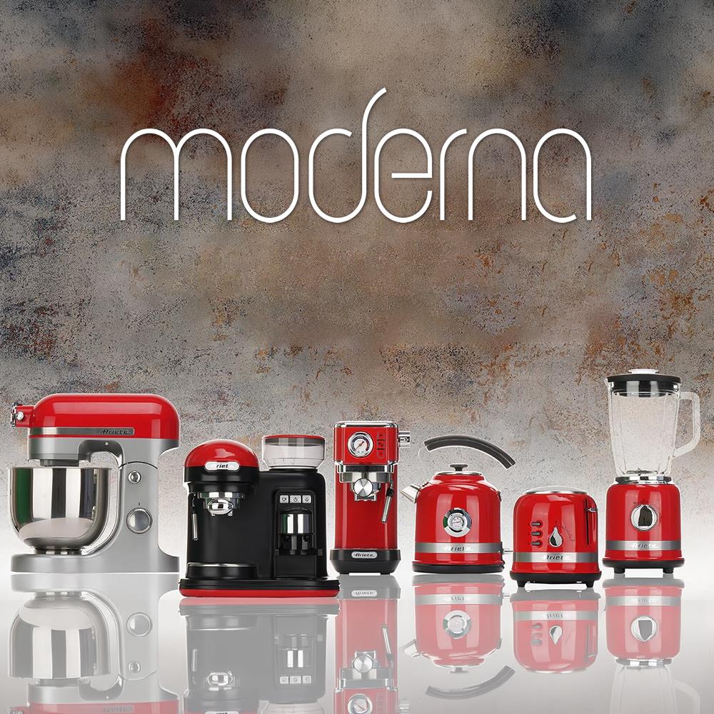 Ariete Moderna Standmixer, Rot, Glasbehälter 1,5L, Smoothie Maker, Modernes Design