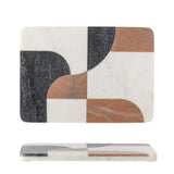 Bloomingville Jazzi Schneidebrett, Weiß, Marmor – handgeschnittenes Küchenaccessoire mit Farbspiel