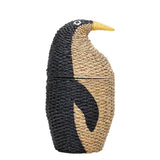 Bloomingville MINI Korb mit Deckel schwarz/braun Pinguin Kinderzimmer Aufbewahrungskorb dänisches Design