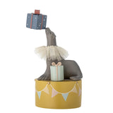 Bloomingville MINI Flor Kerzenständer Robbe mit Geschenk Gelb 10x19cm Polyresin Kerzenhalter