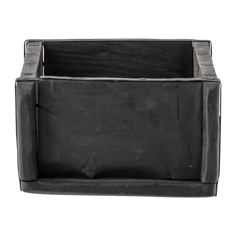 Bloomingville Janemaria Aufbewahrungsbox, in Schwarz, aus recyceltem Holz, 30x10x15 cm