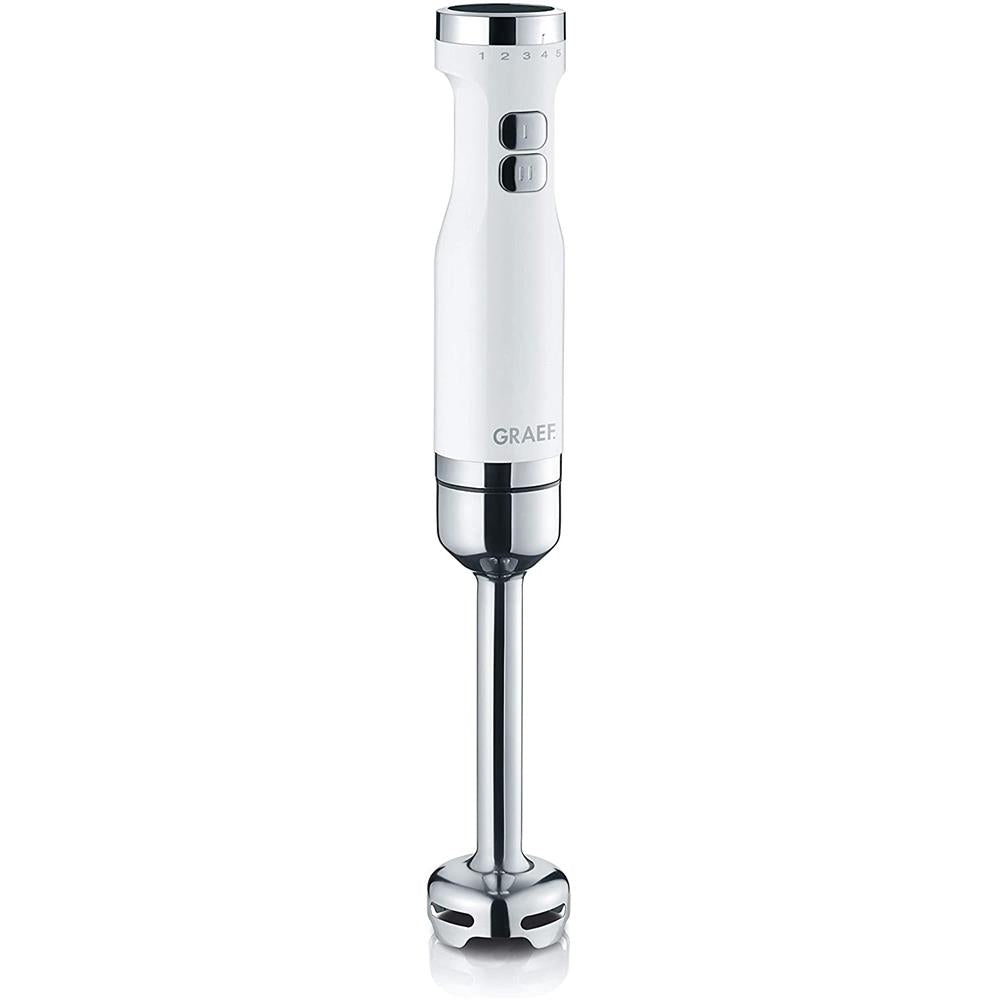 GRAEF Stabmixer HB 501 und 3-teiliges Zubehör-Set Mixstab Pürierstab Zerkleinerer Weiß/Edelstahl | B-Ware