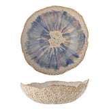 Bloomingville Amalia Schale, Blau, Steingut, 24 cm, 1400 ml, spülmaschinengeeignet, handglasierte Optik