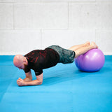 Gymnastikball 55 cm Lila mit Massage-Noppen und Luftpumpe | HMS YB03N