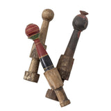 Bloomingville Barac Holz Dekofiguren, Braun, 3er Set aus recyceltem Holz