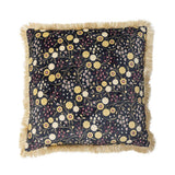 Bloomingville Eydis Kissen Blau – Dekokissen 45x45 cm aus Viskose & Baumwollvelours