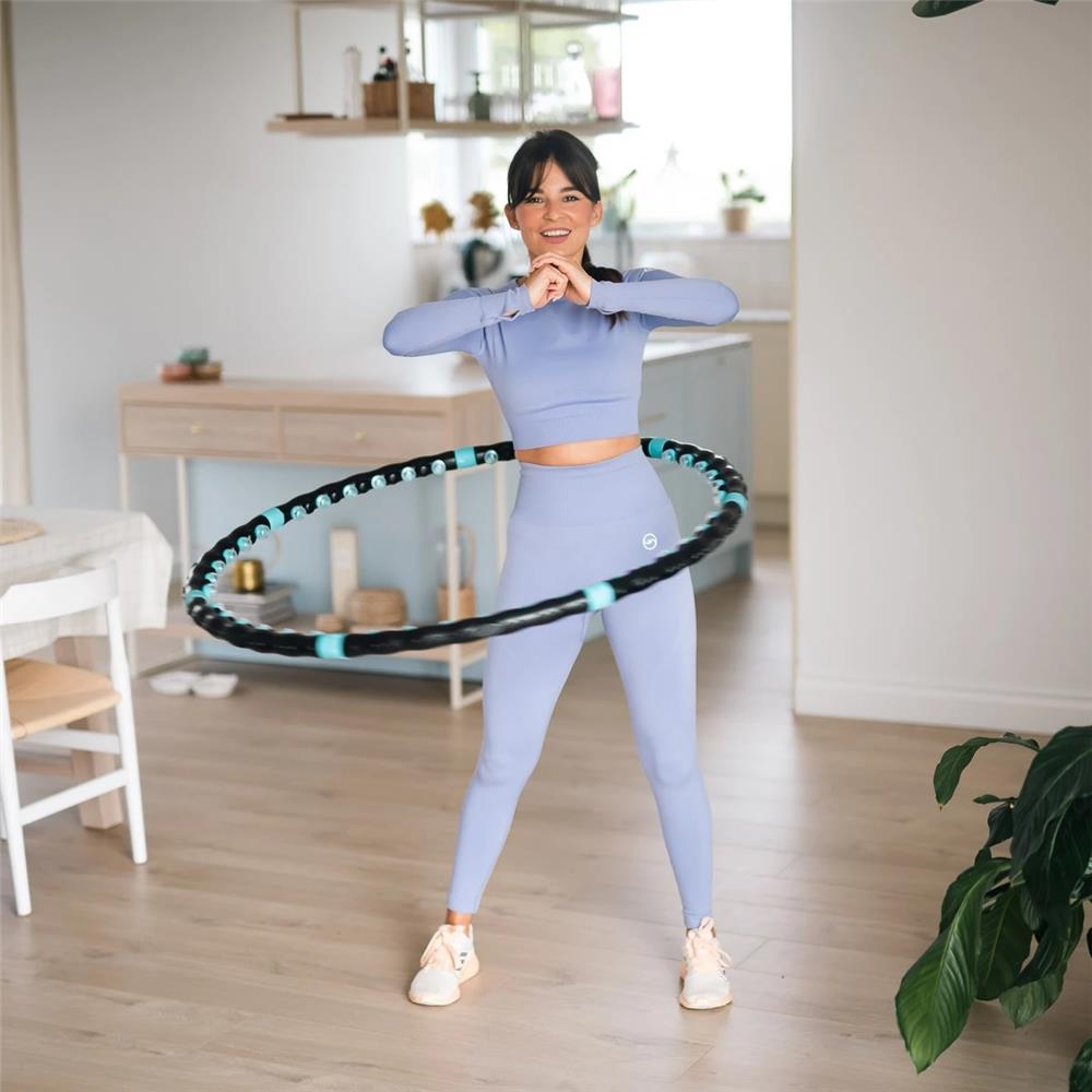 Hula Hoop Reifen 98 cm mit Massagenoppen und Magneten Schwarz/Blau | HMS HHP006