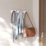 Umbra Flip Wandgarderobe, Garderobenleiste in Weiß, mit 5 beweglichen Haken in Silber