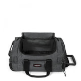 Eastpak LEATHERFACE S +, Kleine Reisetasche, Black Denim (grau), 41L, mit 2 Rädern