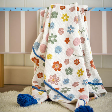 Bloomingville MINI Cherry Decke Bunt Baumwollmix 160x130cm Kinder