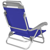 NILS CAMP Klappstuhl Blau-Grau - verstellbarer Campingstuhl/Liegestuhl für Garten, Camping & Strand