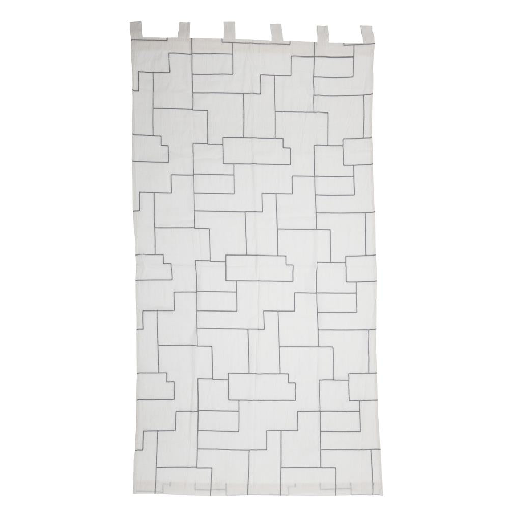 Bloomingville Lyria Vorhang natur 115x215 cm aus Baumwolle – Dekoschal für Wohnzimmer
