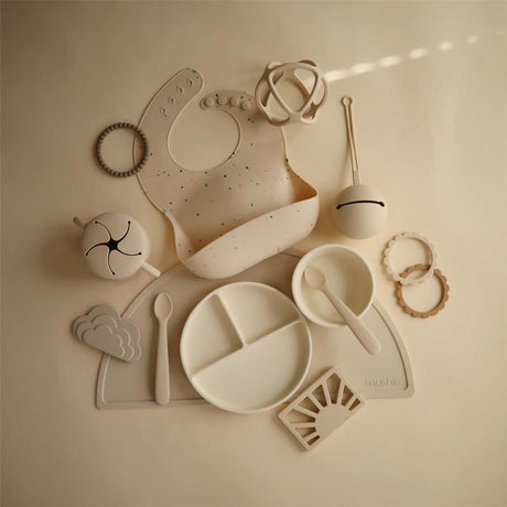 Mushie Snackbecher, Ivory, aus Silikon, BPA-frei