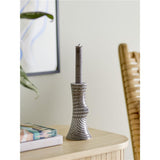 Bloomingville Raheem Kerzenhalter in Grau, 17cm, aus Steingut
